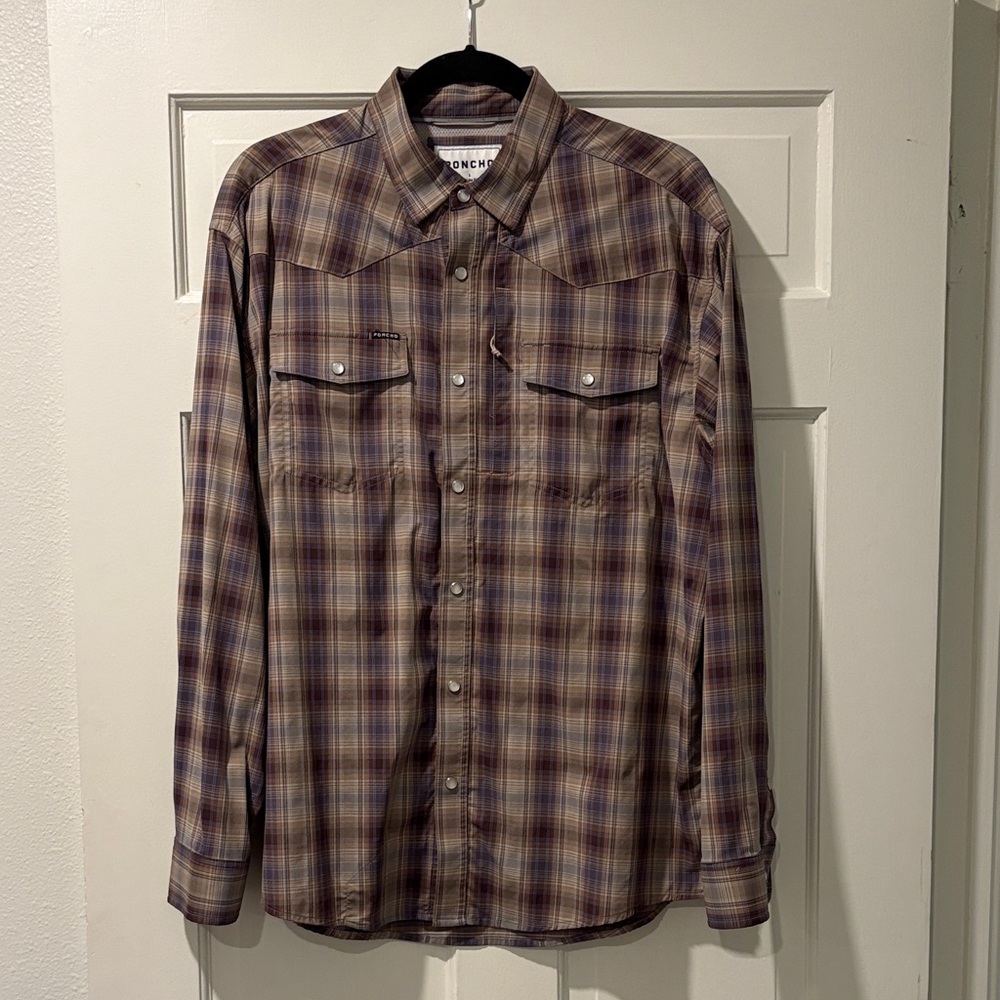 Poncho Western Pearl Snap - The Muleshoe - Picture 2 of 4